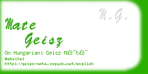 mate geisz business card